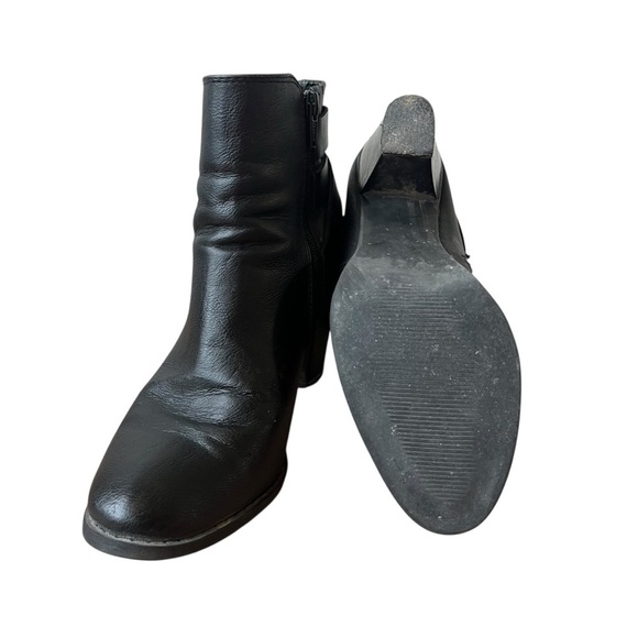 Apt. 9 Black Ankle Boots Size 8.5 – Heeled Booties w/ Buckle Detail Faux Leather - Picture 5 of 16
